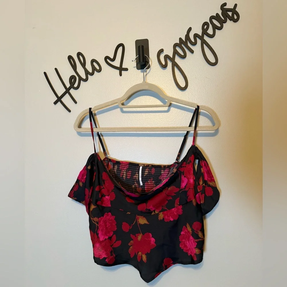 NWT Free People Cassandra Off The Shoulder Floral Top sz M